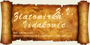 Zlatomirka Vidaković vizit kartica